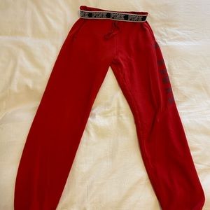 PINK red jogger sweatpants